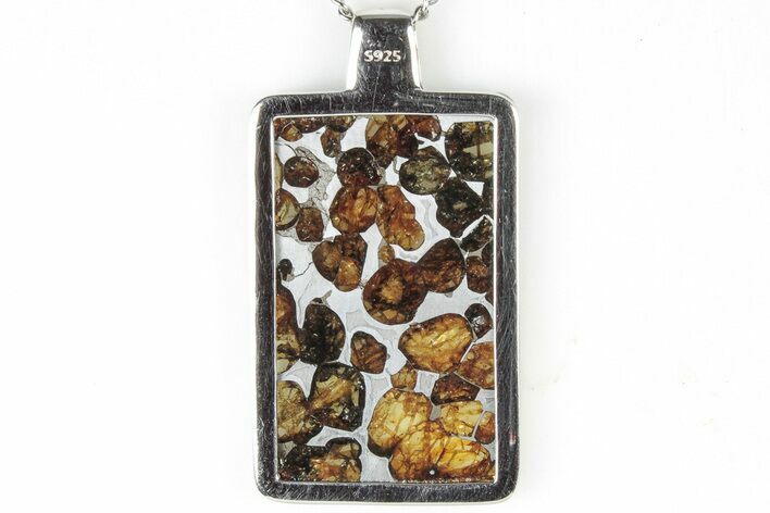 Sericho Pallasite Rectangle Meteorite Pendant - Kenya #309306